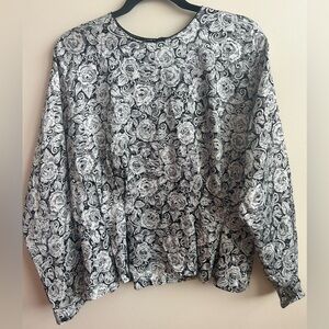 Josephine Women’s Professional Black and White Satin Shirt XL